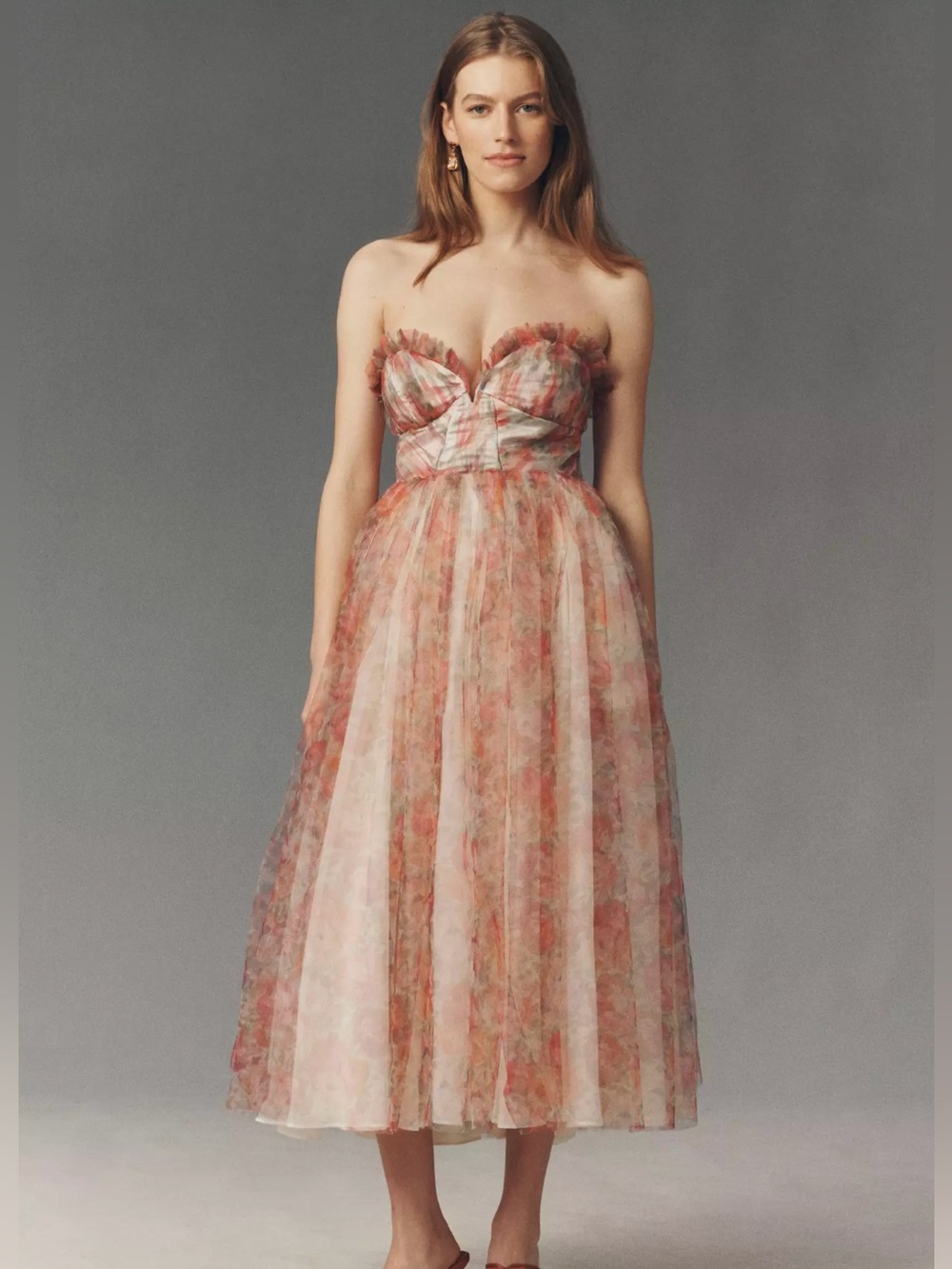 BHLDN Audrey Tulle Strapless fit and flare maxi dress us 2